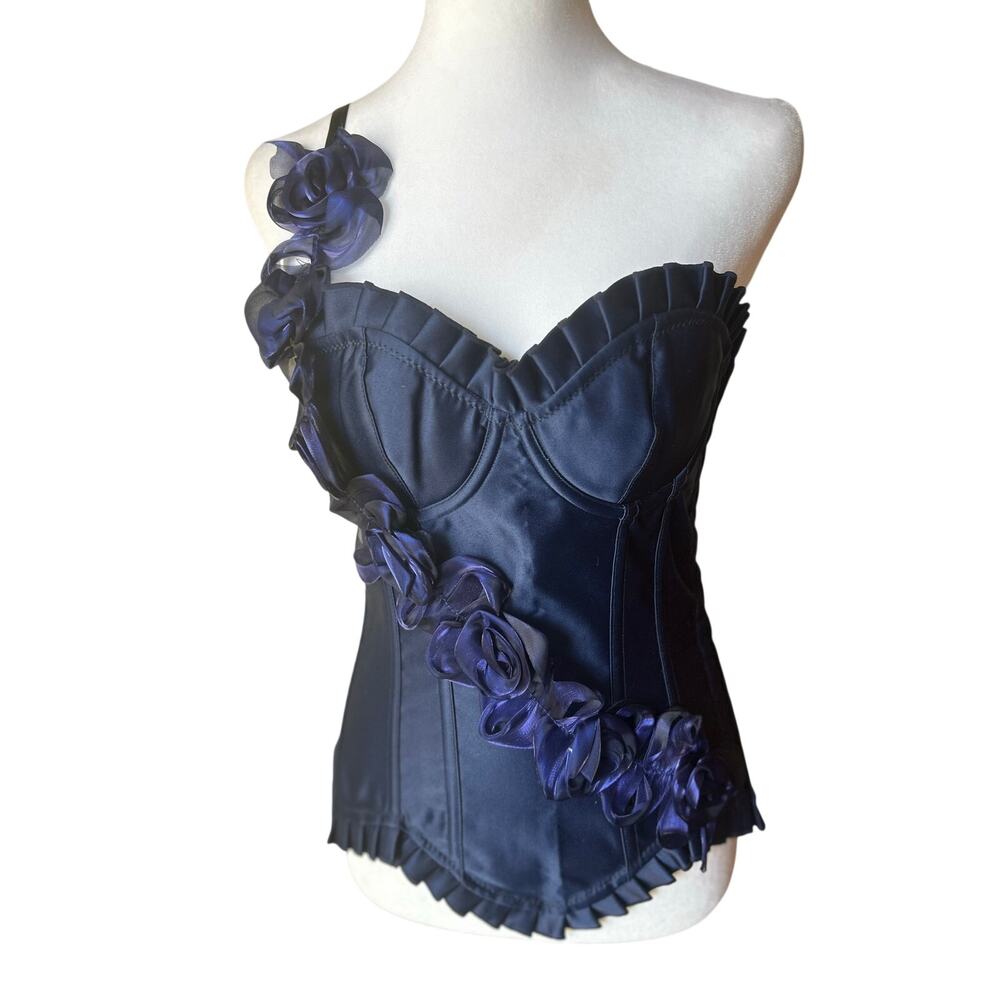 Corset Top Y2K Fairycore Romantic Coquette Blue Rose Top Small